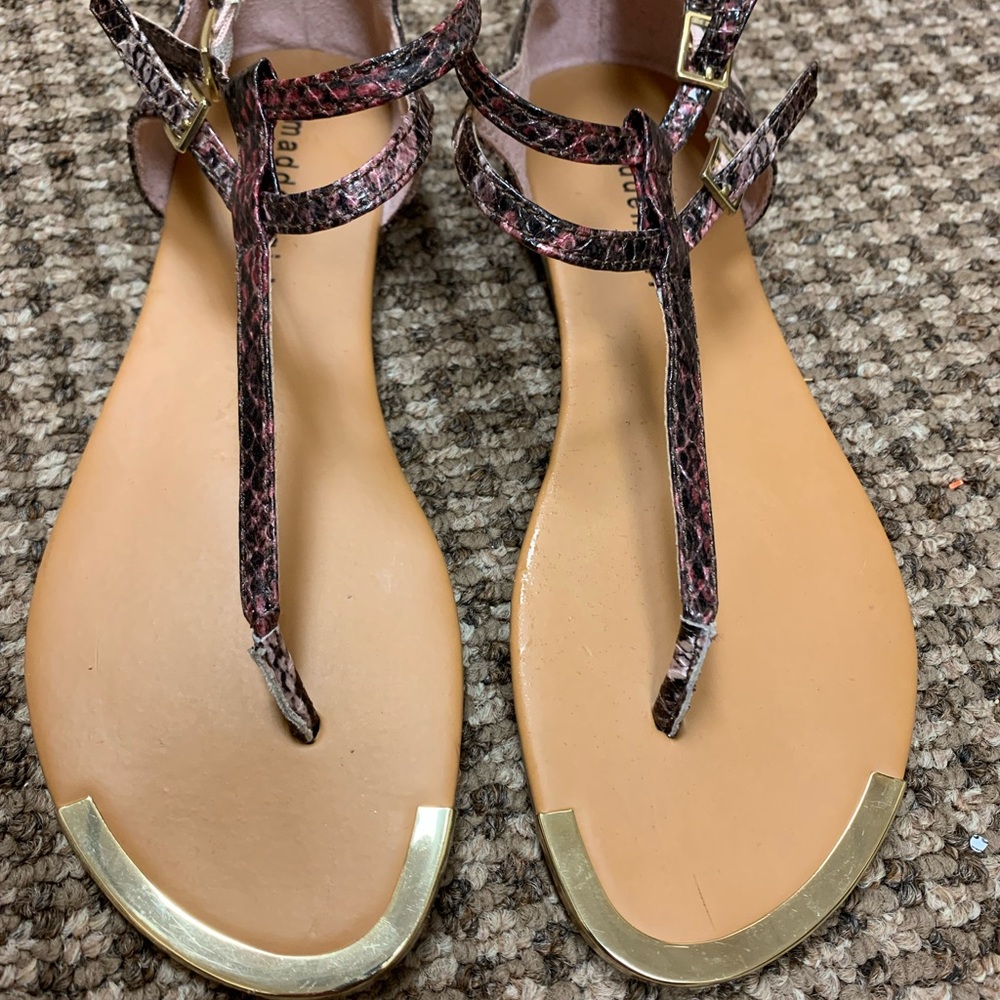 Madden Pink snake ankle sandals